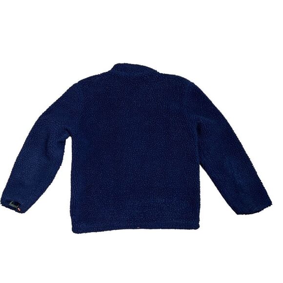 Eddie Bauer Jacket Youth L 14 Blue Zip Sherpa Fleece Layer Pockets Collarless - Picture 9 of 9